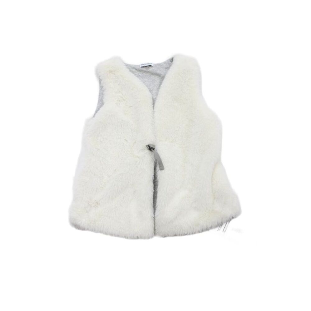 Splendid Childrens Girls Faux Fur Shell Sweater White Size 5-6